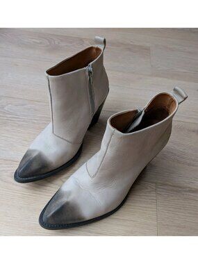 Rare John Fluevog Room 406 Beige Gray Ombre Pointed Heeled Boots Size 9